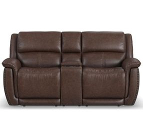 Beau Dark Sable Brown 78" Zero Gravity Power Reclining Loveseat with USB Charging and Nailhead Trim