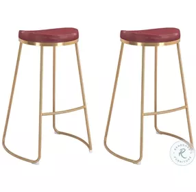 Bree Burgundy Bar Stool Set Of 2