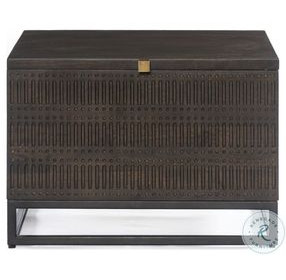 Kelby Carved Vintage Brown Square Bunching Table with Storage