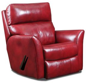 Stardust Red Leather Rocker Recliner