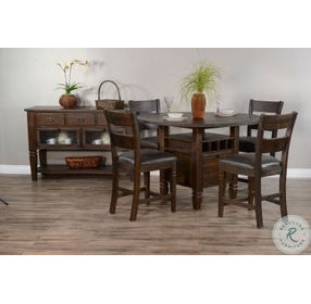 Sagewyn Dark Brown Round Counter Height Dining Room Set