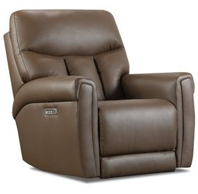 Sutton Chocolate Leather Triple Power Rocker Recliner with USB Charging