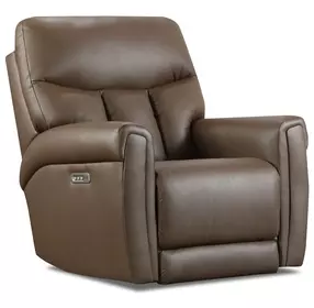 Sutton Chocolate Leather Triple Power Rocker Recliner with USB Charging
