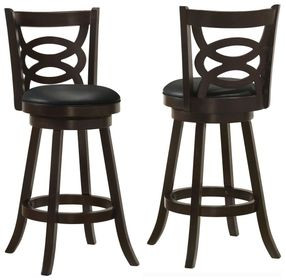 Calecita Cappuccino Upholstered Seat Swivel Bar Stool Set of 2