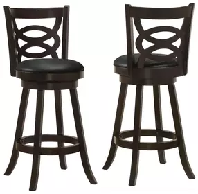 Calecita Cappuccino Upholstered Seat Swivel Bar Stool Set of 2