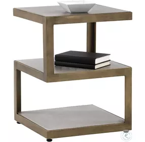 Rubix Antique Brass End Table