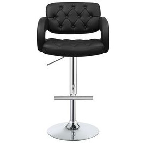 Brandi Black And Chrome 29" Adjustable Height Bar Stool