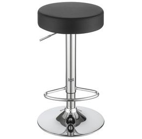Ramses Chrome And Black 29" Adjustable Bar Stool