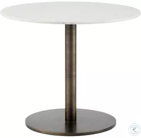 Zyrah Antique Gold and White 35" Bistro Table