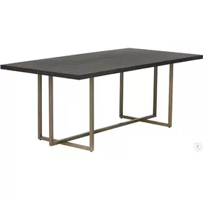 Jade Antique Brass Rectangular Dining Table