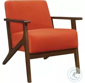 August Orange Velvet Accent Chair