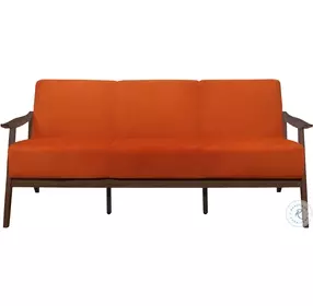 Carlson Orange Velvet Sofa