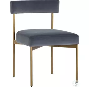 Astellan Velvet Slate Dining Chair Set of 2