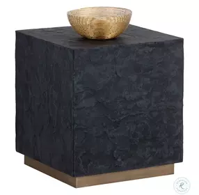 Holcombe Black Slate Side Table