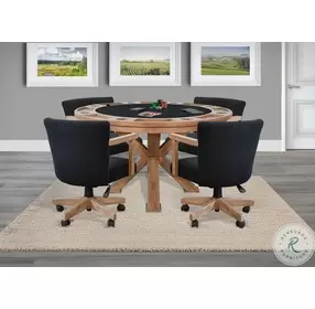 Hearthwood Haven Natural 5 Piece Reversible Game and Dining Poker Table Set