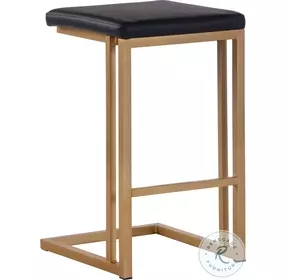 Boone Onyx And Gold Counter Height Stool Set of 2