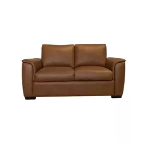 Henry caramel Brown Premium Top Grain 66" Leather Loveseat