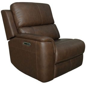 Henry Burnt Umber Leather Zero Gravity LAF Power Recliner with Power Headrest and USB Charging
