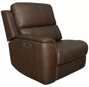 Henry Burnt Umber Leather Zero Gravity LAF Power Recliner with Power Headrest and USB Charging