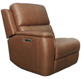Henry Caramel Leather Zero Gravity LAF Power Recliner with Power Headrest and USB Charging