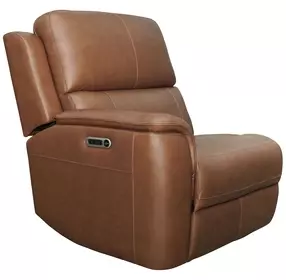 Henry Caramel Leather Zero Gravity LAF Power Recliner with Power Headrest and USB Charging