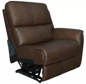 Henry Burnt Umber Leather Zero Gravity RAF Power Recliner with Power Headrest and USB Charging