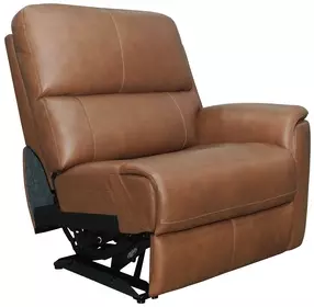 Henry Caramel Leather Zero Gravity RAF Power Recliner with Power Headrest and USB Charging