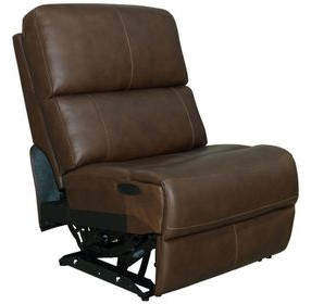 Henry Burnt Umber Leather Armless Power Recliner with Power Headrest and Lumbar