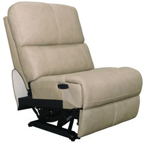 Henry Beige Leather Zero Gravity Armless Power Recliner with Power Headrest and Lumbar