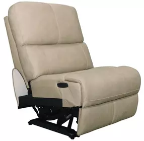 Henry Beige Leather Zero Gravity Armless Power Recliner with Power Headrest and Lumbar