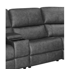 Linden Charcoal Leather Armless Chair