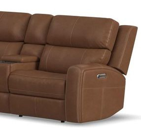 Linden Caramel Leather Zero Gravity RAF Power Recliner with Power Lumbar and USB Charging