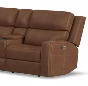 Linden Caramel Leather Zero Gravity RAF Power Recliner with Power Lumbar and USB Charging