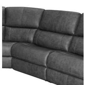 Linden Charcoal Leather Zero Gravity Armless Power Recliner with Power Lumbar and USB Charging