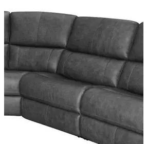 Linden Charcoal Leather Zero Gravity Armless Power Recliner with Power Lumbar and USB Charging