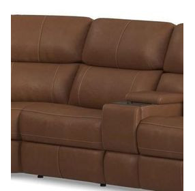 Linden Caramel Leather Zero Gravity Armless Power Recliner with Power Headrest and Lumbar