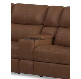 Linden Caramel Leather Console