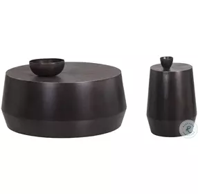 Creed Bronzed Gunmetal Aluminum Small Occasional Table Set