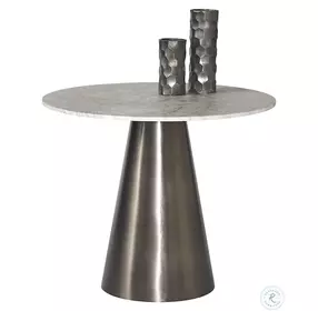 Damon Gunmetal White Marble Bistro Table