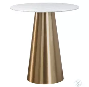 Pierce Gold White Marble Bistro Table