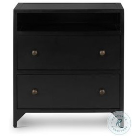 Belmont Black 2 Drawer Nightstand