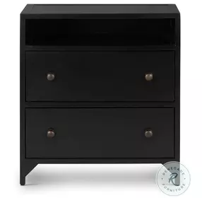 Belmont Black 2 Drawer Nightstand