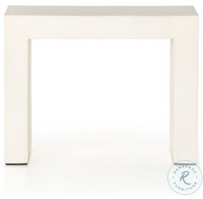 Parish White Concrete Rectangular End Table