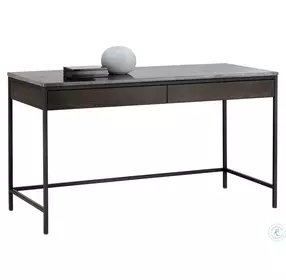 Vandale Light Grey Marble And Charcoal Grey Desk