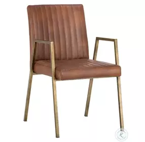 Ashwin Bravo Cognac Dining Arm Chair