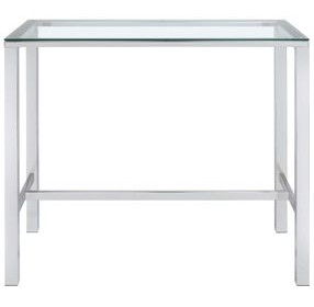 Tolbert Chrome Glass Top Bar Table