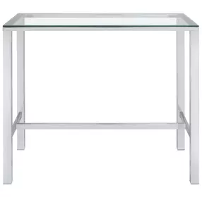 Tolbert Chrome Glass Top Bar Table