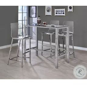 Tolbert Chrome Glass Top Bar Set