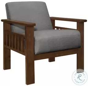 Helena Gray And Walnut Accent Chair with Storage Arms