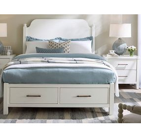 Pure Maple Cottage White King Poster Storage Bed